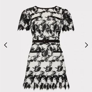 Milly Paola Two Tone Lace Mini Dress